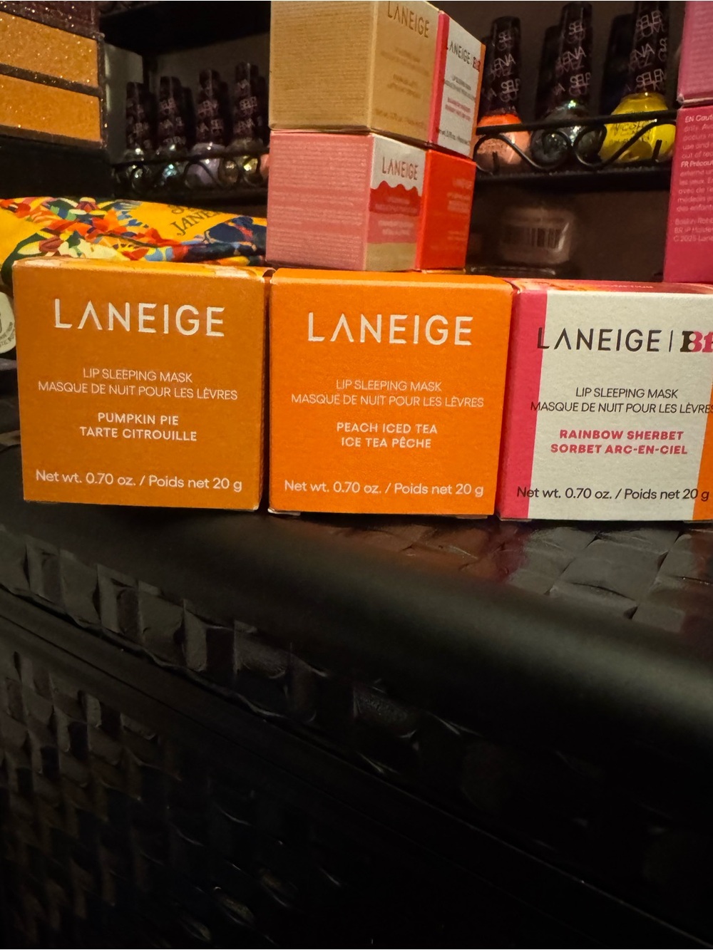 LANEIGE Lip Mask Trio #5-Pumpkin Pie/Peach Iced Tea/Rainbow Sherbet